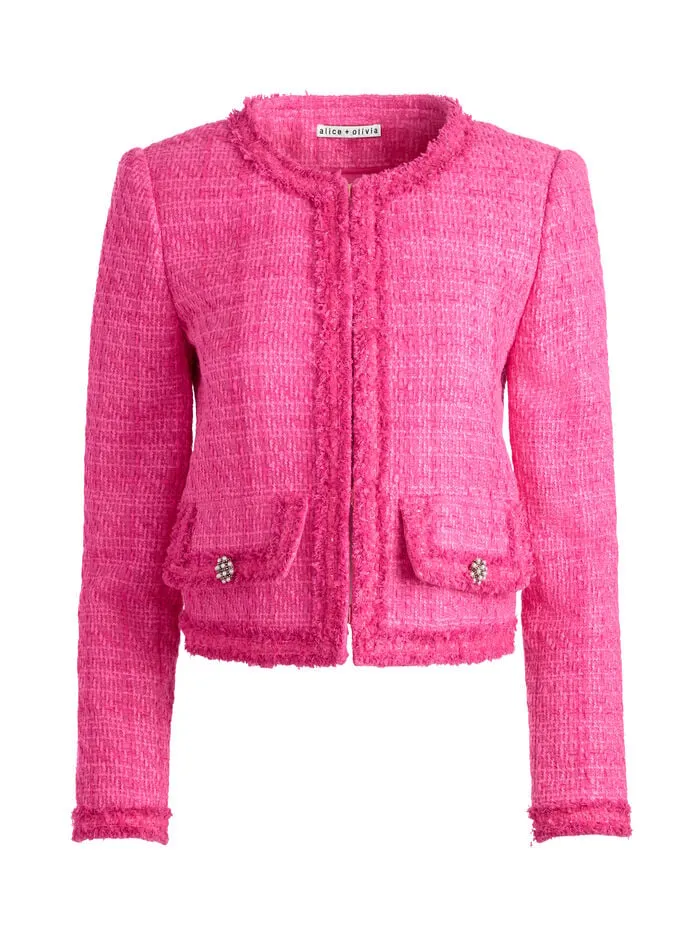 Alice Olivia JACKETS COATS WOMEN LANDON JACKET Wild Pink