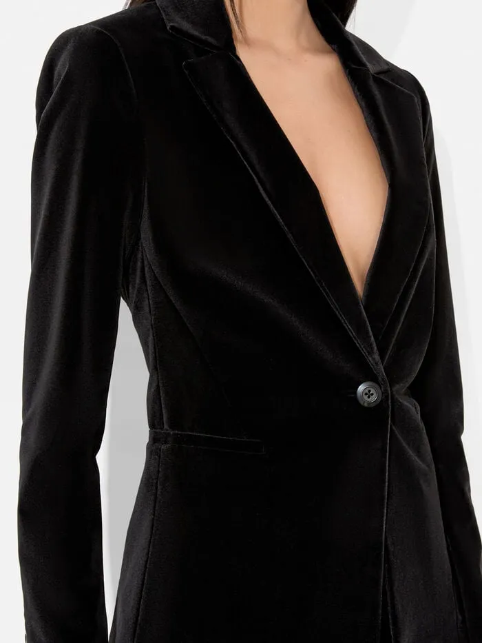 Alice Olivia JACKETS COATS WOMEN MACEY VELVET BLAZER Black