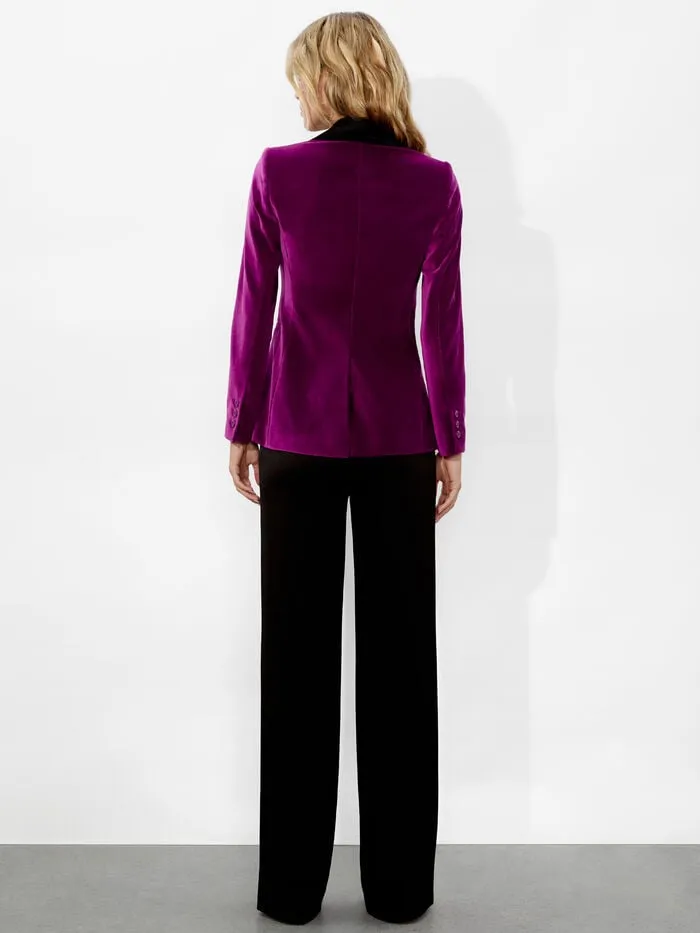 Alice Olivia JACKETS COATS WOMEN MACEY VELVET BLAZER Bright Boysenberryandblack