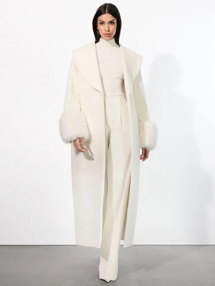 Alice Olivia JACKETS COATS WOMEN MARCELENE MAXI COAT Off White