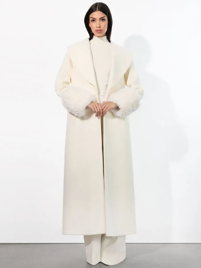 Alice Olivia JACKETS COATS WOMEN MARCELENE MAXI COAT Off White