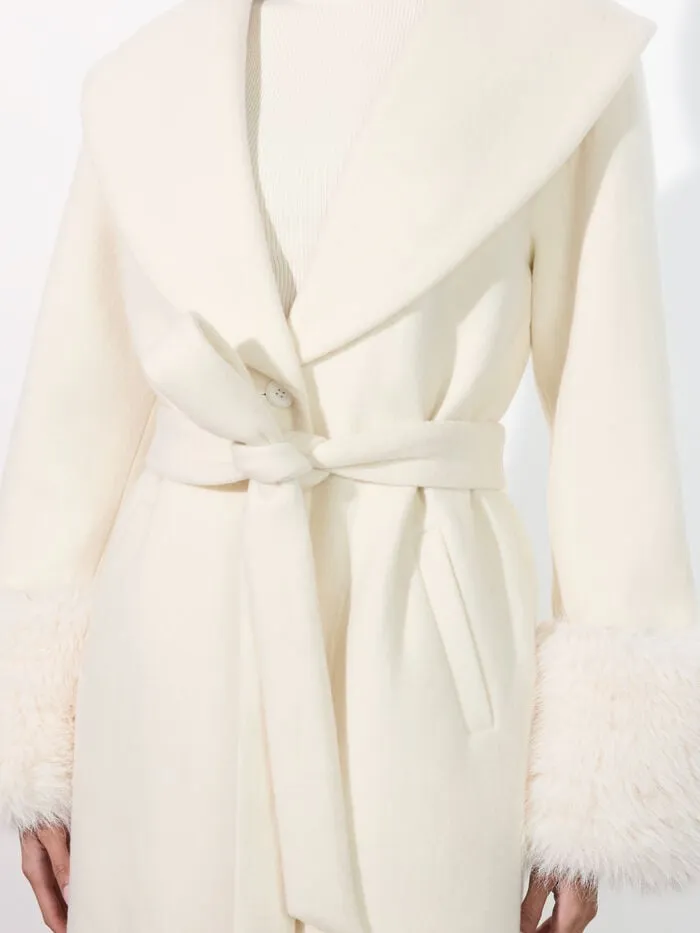 Alice Olivia JACKETS COATS WOMEN MARCELENE MAXI COAT Off White