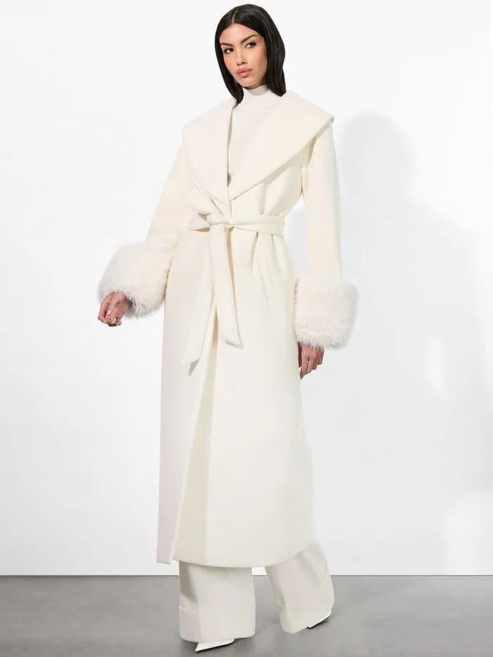 Alice Olivia JACKETS COATS WOMEN MARCELENE MAXI COAT Off White