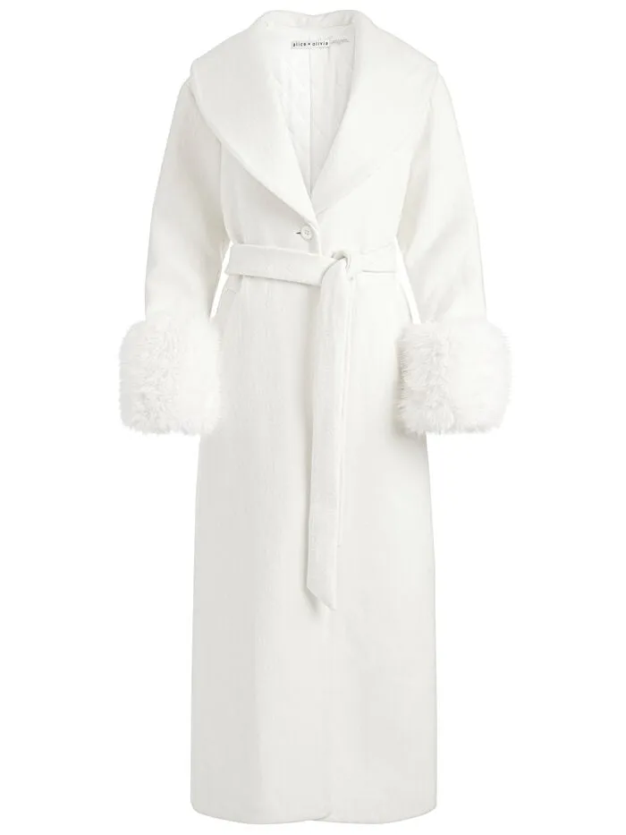 Alice Olivia JACKETS COATS WOMEN MARCELENE MAXI COAT Off White