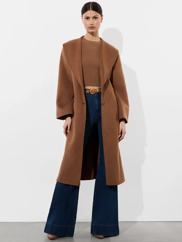 Alice Olivia JACKETS COATS WOMEN MARCELENE MIDI COAT Camel