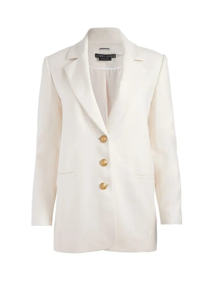 Alice Olivia JACKETS COATS WOMEN MICHAEL BOXY BLAZER Chinoandoff White