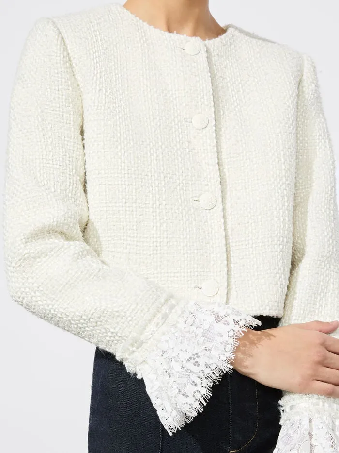 Alice Olivia JACKETS COATS WOMEN MILLIE JACKET Off Whiteandoatmeal