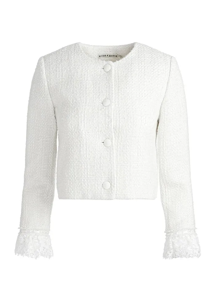 Alice Olivia JACKETS COATS WOMEN MILLIE JACKET Off Whiteandoatmeal