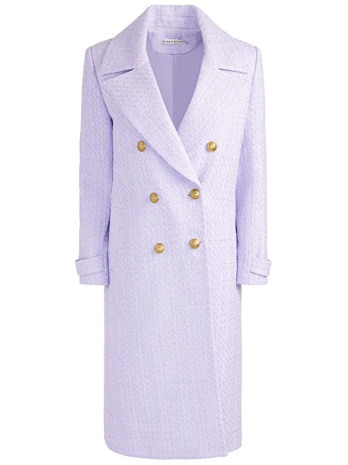Alice Olivia JACKETS COATS WOMEN NICHOLAS DOUBLE BREASTED COAT Lilac
