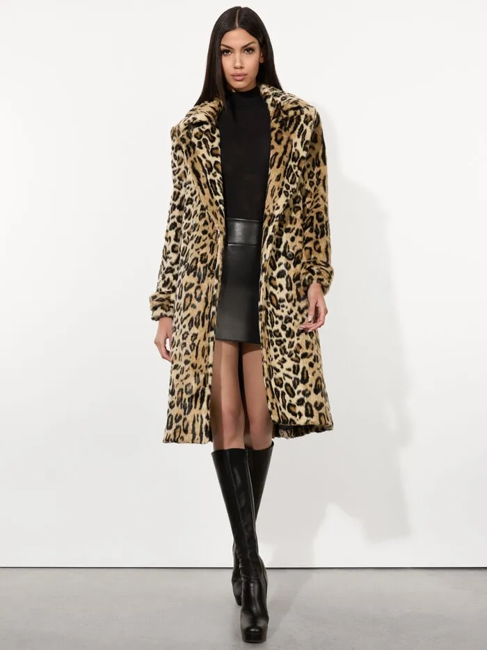 Alice Olivia JACKETS COATS WOMEN NICHOLAS FAUX FUR COAT Camelandblack Jaguar