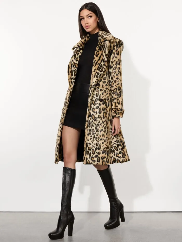 Alice Olivia JACKETS COATS WOMEN NICHOLAS FAUX FUR COAT Camelandblack Jaguar