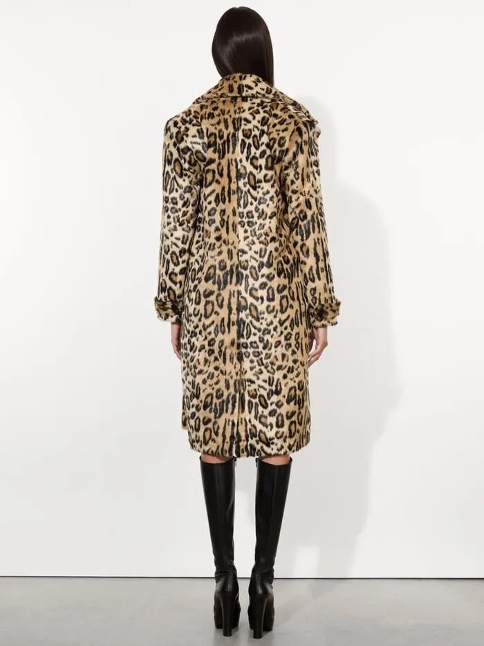 Alice Olivia JACKETS COATS WOMEN NICHOLAS FAUX FUR COAT Camelandblack Jaguar