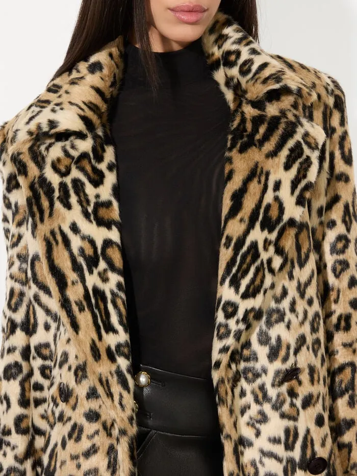 Alice Olivia JACKETS COATS WOMEN NICHOLAS FAUX FUR COAT Camelandblack Jaguar