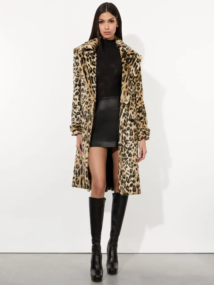 Alice Olivia JACKETS COATS WOMEN NICHOLAS FAUX FUR COAT Camelandblack Jaguar