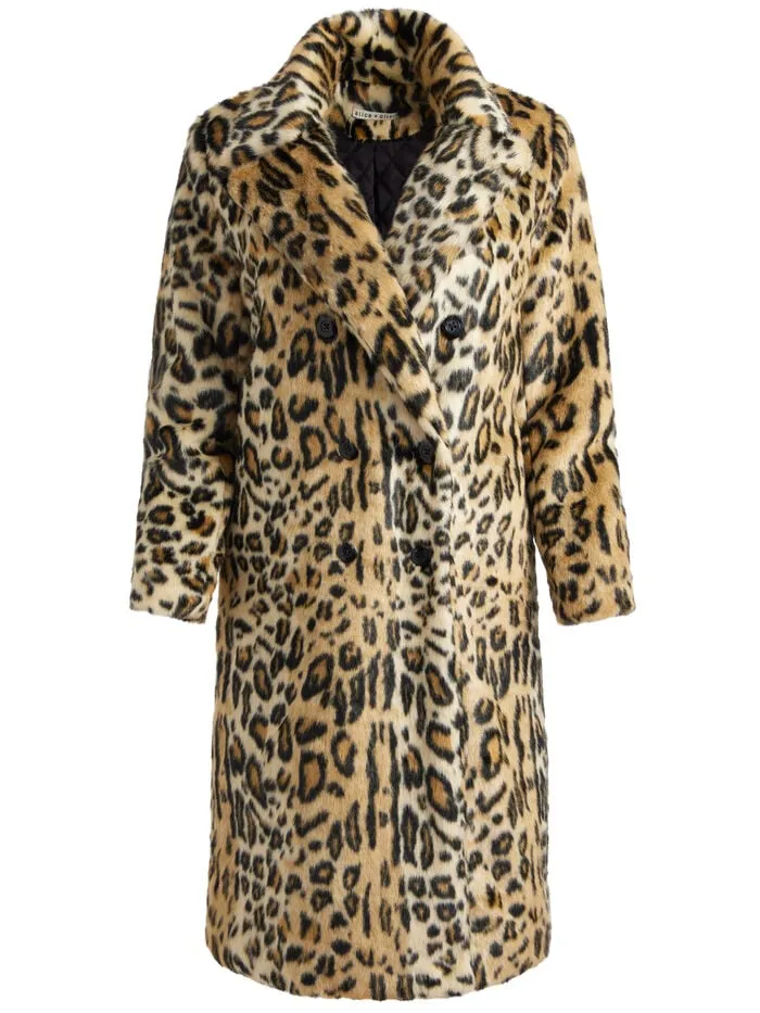 Alice Olivia JACKETS COATS WOMEN NICHOLAS FAUX FUR COAT Camelandblack Jaguar