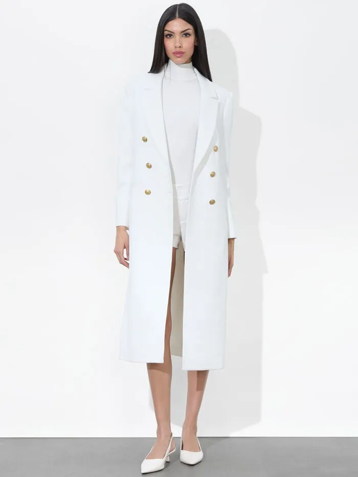 Alice Olivia JACKETS COATS WOMEN SHEPHERD LONG BLAZER Off White