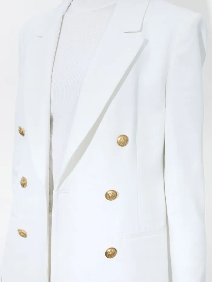 Alice Olivia JACKETS COATS WOMEN SHEPHERD LONG BLAZER Off White