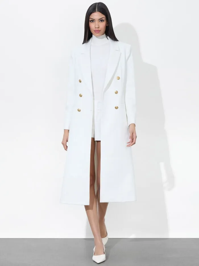 Alice Olivia JACKETS COATS WOMEN SHEPHERD LONG BLAZER Off White