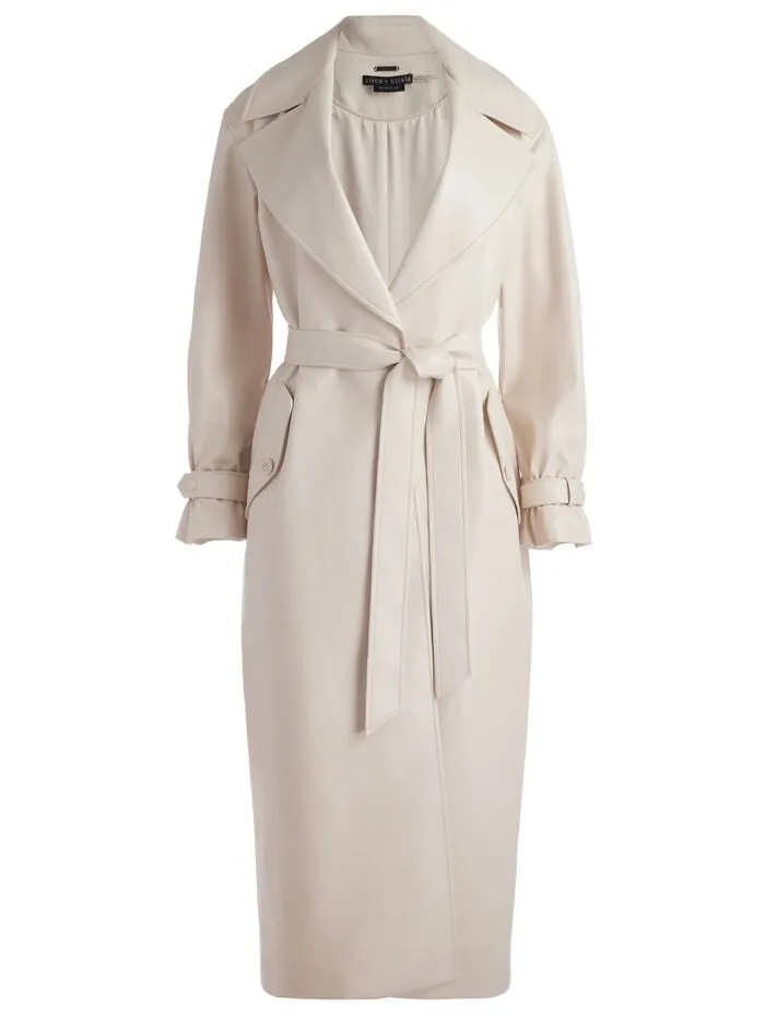 Alice Olivia JACKETS COATS WOMEN SULLIVAN VEGAN TRENCH Chino