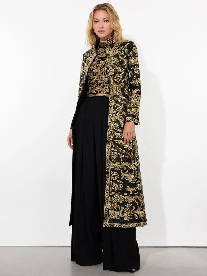 Alice Olivia JACKETS COATS WOMEN THOMAS EMBELLISHED COAT Blackandgold