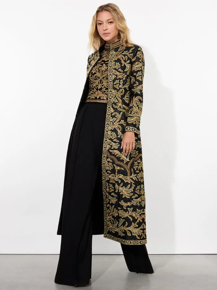 Alice Olivia JACKETS COATS WOMEN THOMAS EMBELLISHED COAT Blackandgold