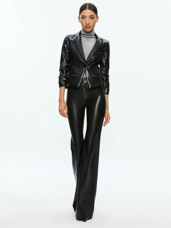 Alice Olivia JACKETS COATS WOMEN VINNIE VEGAN BLAZER Black