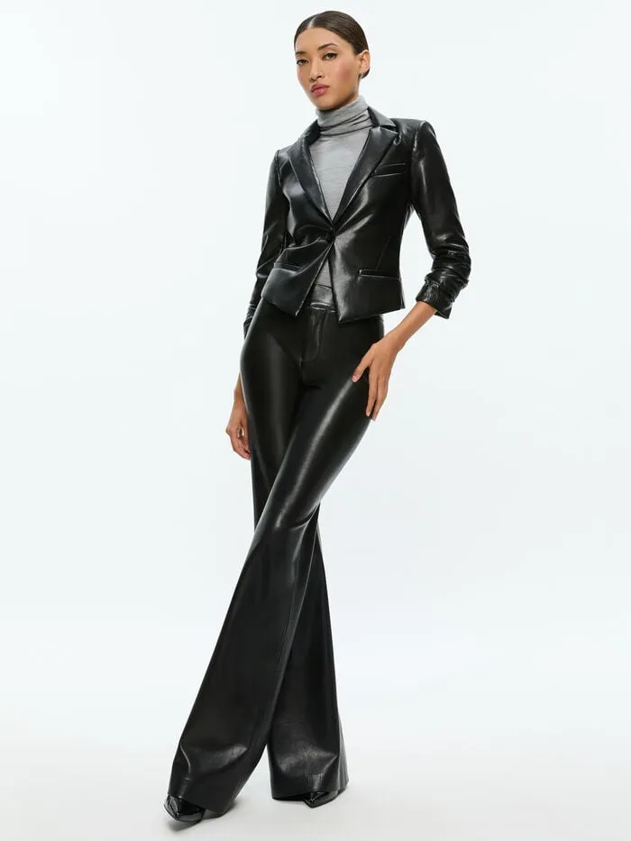 Alice Olivia JACKETS COATS WOMEN VINNIE VEGAN BLAZER Black