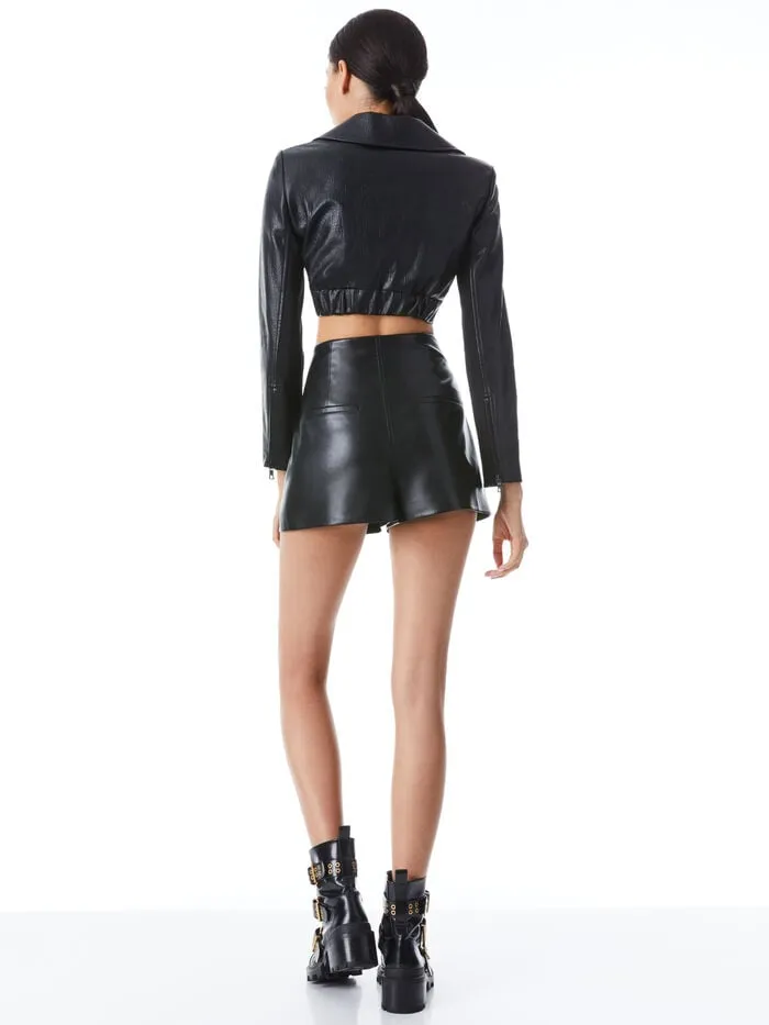 Alice Olivia JACKETS COATS WOMEN YARDLEY VEGAN JACKET Black