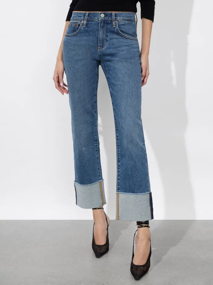 Alice Olivia PANTS WOMEN ABILENE CUFFED JEAN Lola Blue