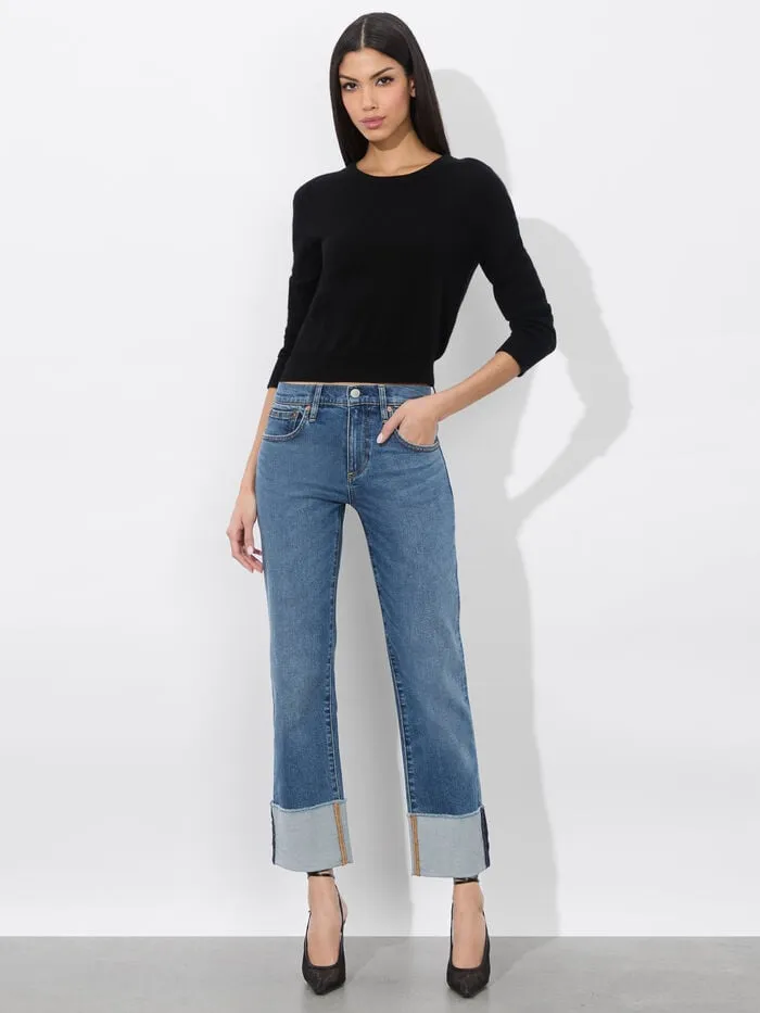 Alice Olivia PANTS WOMEN ABILENE CUFFED JEAN Lola Blue