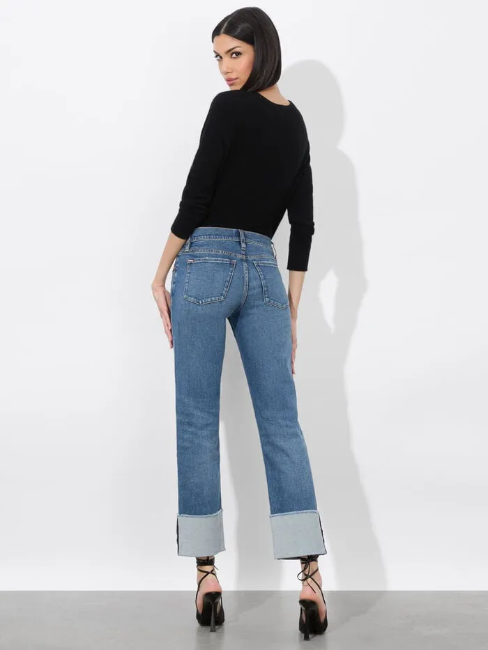 Alice Olivia PANTS WOMEN ABILENE CUFFED JEAN Lola Blue