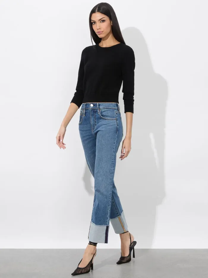 Alice Olivia PANTS WOMEN ABILENE CUFFED JEAN Lola Blue