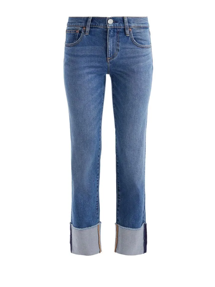 Alice Olivia PANTS WOMEN ABILENE CUFFED JEAN Lola Blue