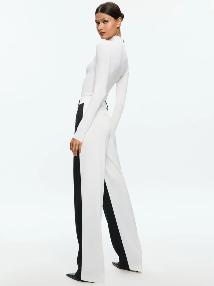 Alice Olivia PANTS WOMEN ALEXANDER TROUSER Blackandoff White