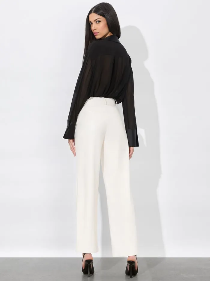 Alice Olivia PANTS WOMEN ALEXANDER VEGAN TROUSER Off White