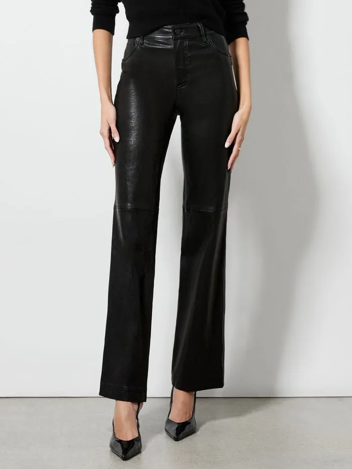 Alice Olivia PANTS WOMEN AMAZING LEATHER PANT Black