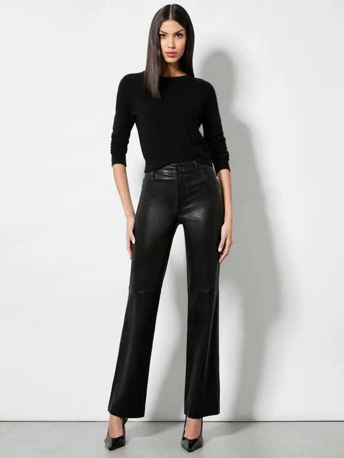 Alice Olivia PANTS WOMEN AMAZING LEATHER PANT Black