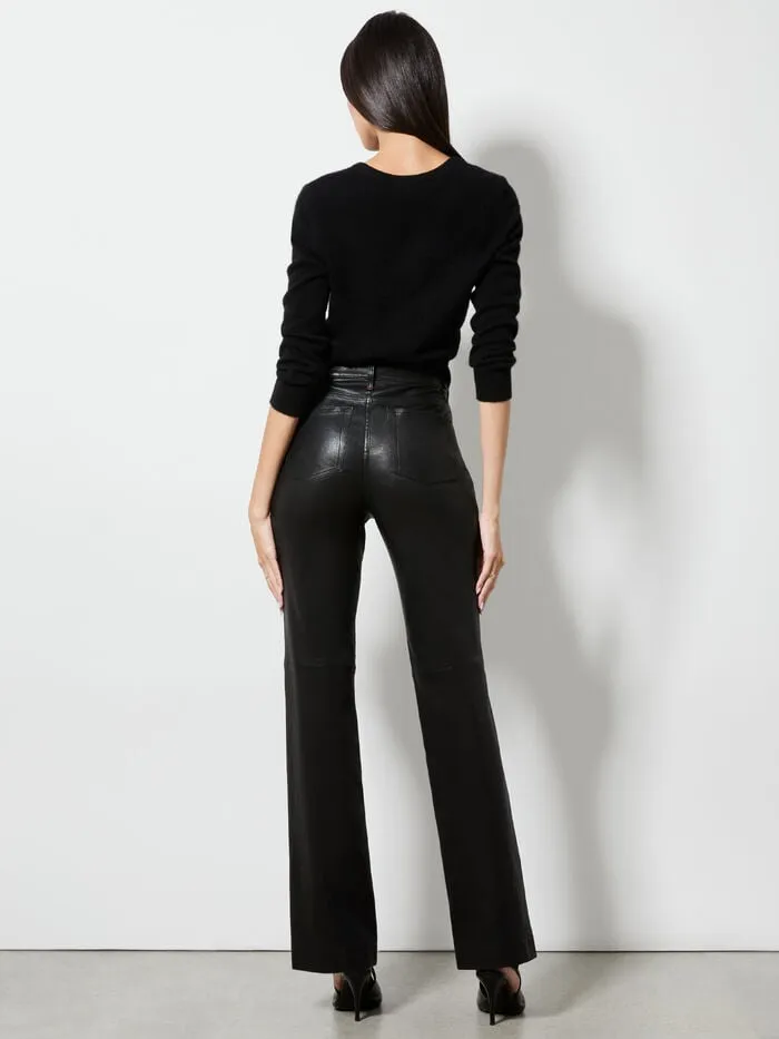 Alice Olivia PANTS WOMEN AMAZING LEATHER PANT Black