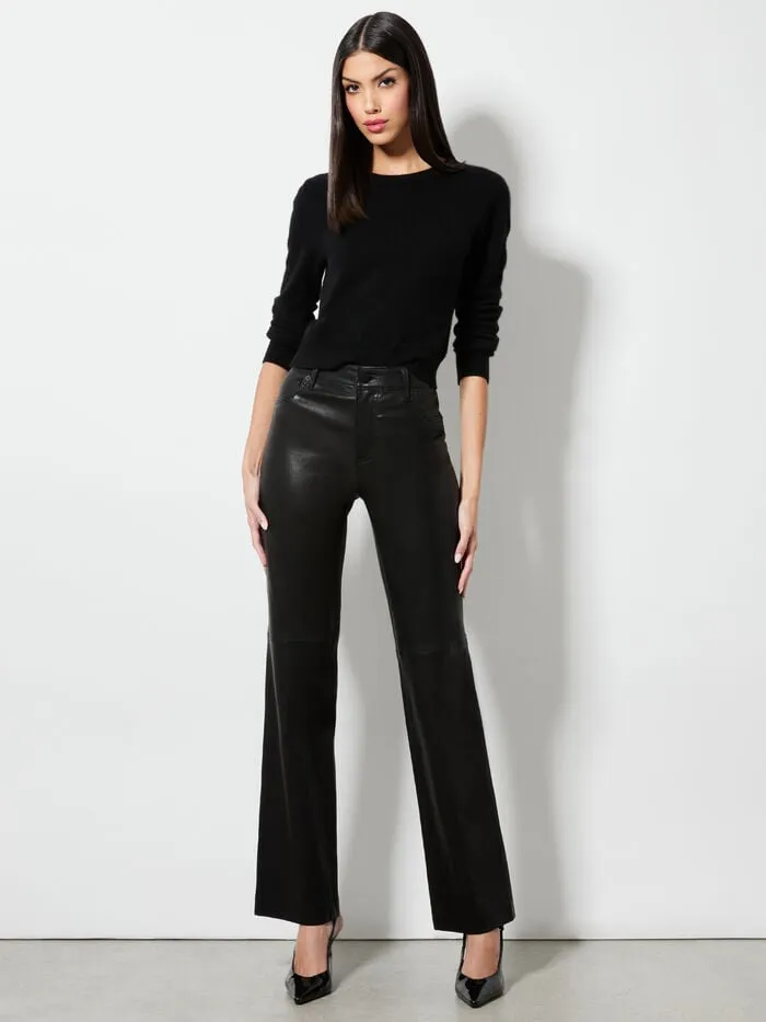 Alice Olivia PANTS WOMEN AMAZING LEATHER PANT Black