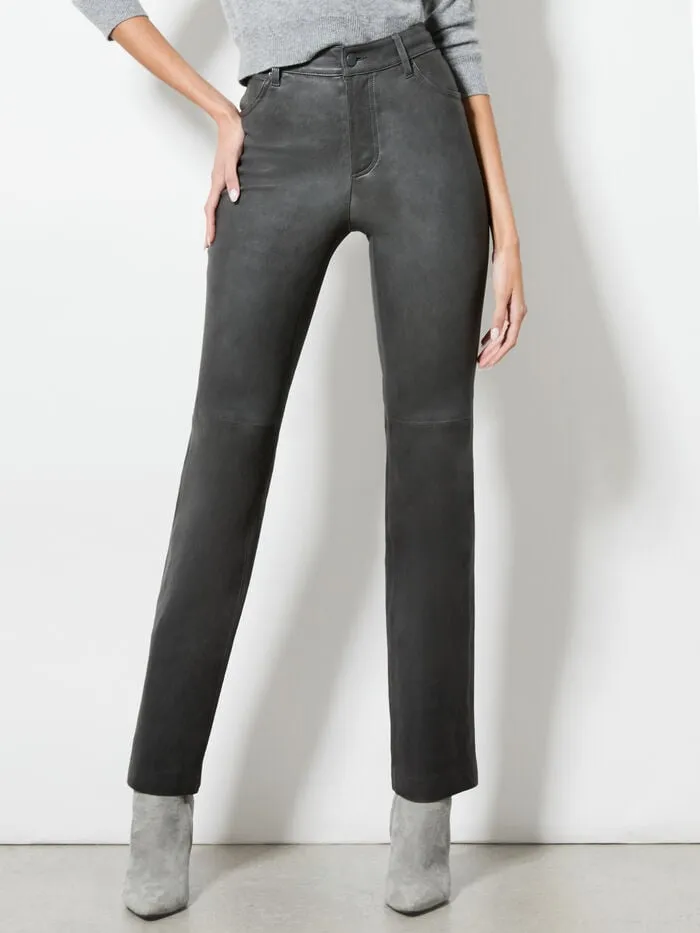 Alice Olivia PANTS WOMEN AMAZING LEATHER PANT Charcoal