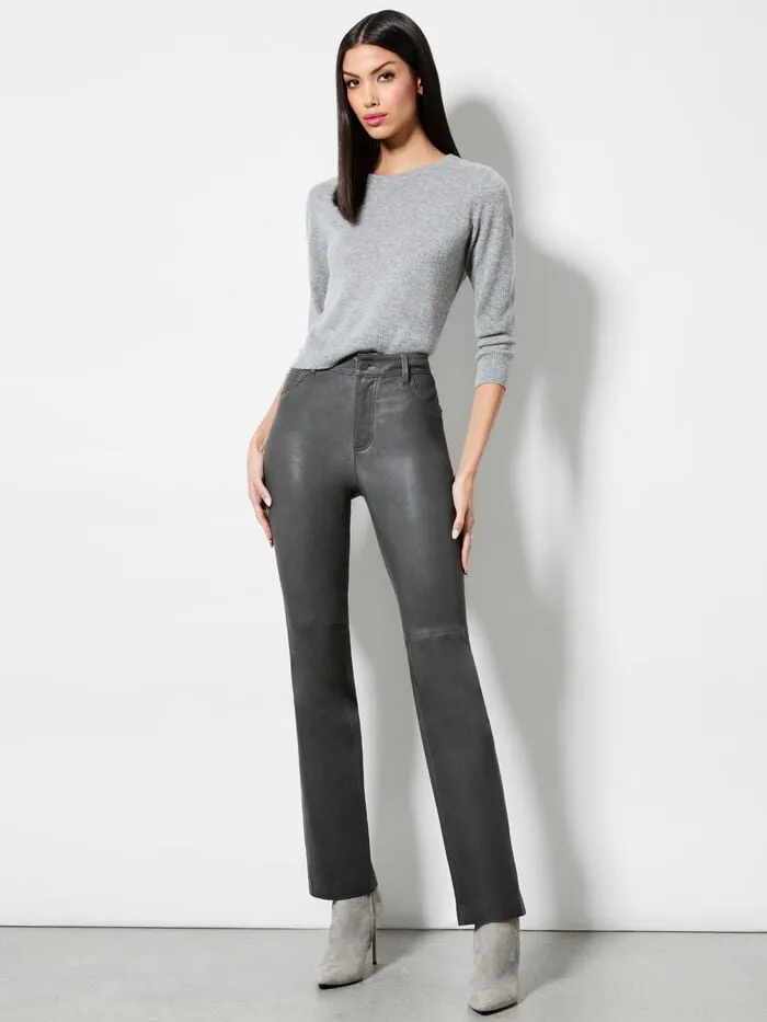 Alice Olivia PANTS WOMEN AMAZING LEATHER PANT Charcoal