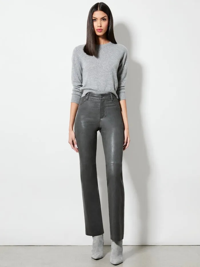 Alice Olivia PANTS WOMEN AMAZING LEATHER PANT Charcoal