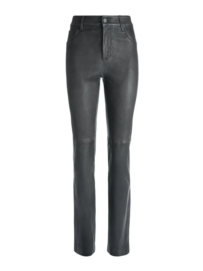 Alice Olivia PANTS WOMEN AMAZING LEATHER PANT Charcoal