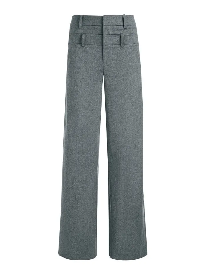 Alice Olivia PANTS WOMEN ASPEN DOUBLE WAIST PANT Shadow Grey Melange