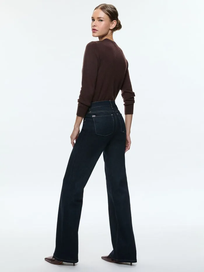 Alice Olivia PANTS WOMEN BODIE LOW RISE JEAN Dark Rinse
