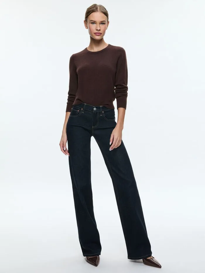 Alice Olivia PANTS WOMEN BODIE LOW RISE JEAN Dark Rinse