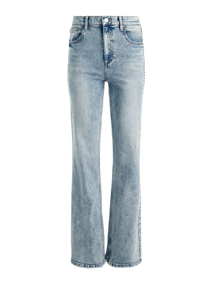 Alice Olivia PANTS WOMEN BODIE STUDDED JEAN Lexi Light Blue