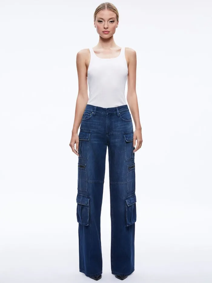 Alice Olivia PANTS WOMEN CAY CARGO JEAN Love Train