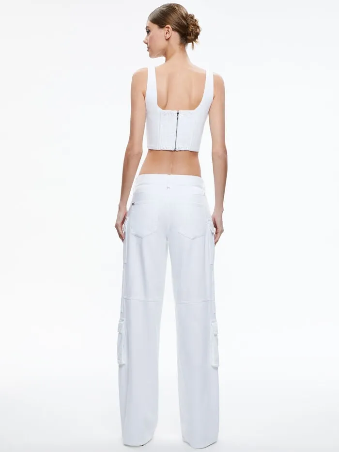 Alice Olivia PANTS WOMEN CAY CARGO JEAN White