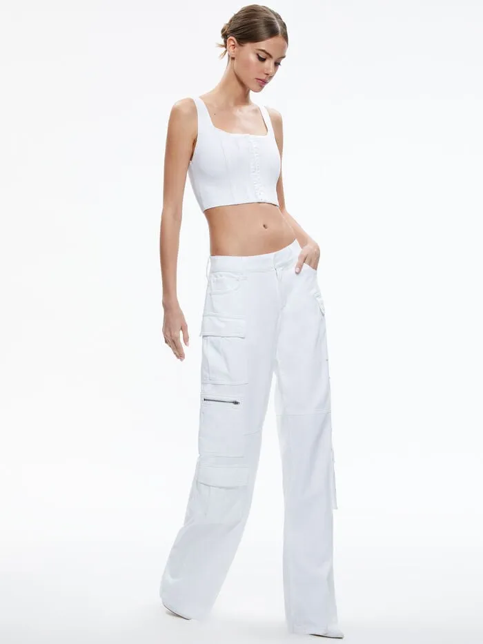 Alice Olivia PANTS WOMEN CAY CARGO JEAN White